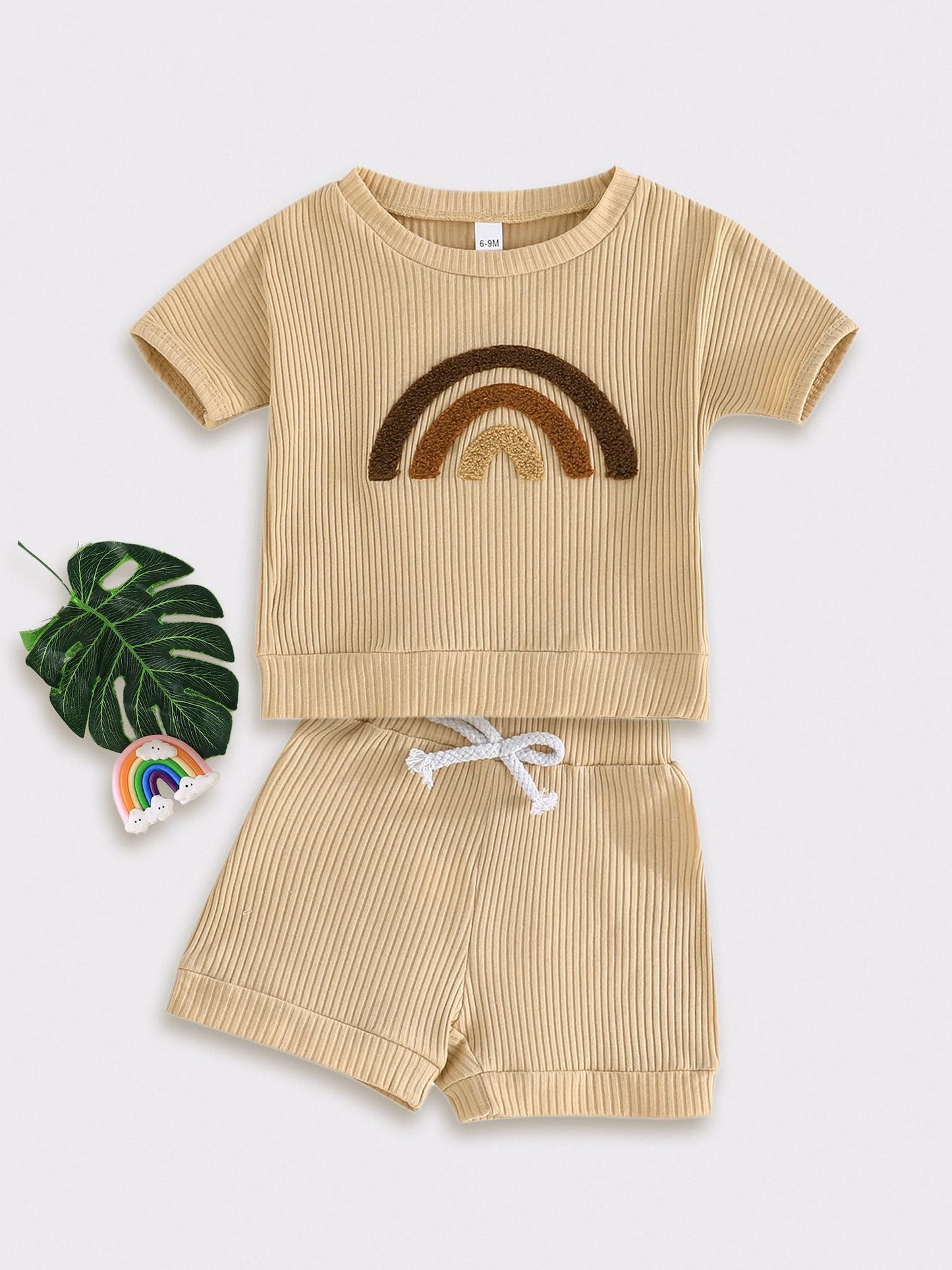 SUREPOCH Baby Boy Clothes Set Summer Toddler Short-Sleeve Shirt & Elastic Waist Shorts Set For Baby Boy Outfits