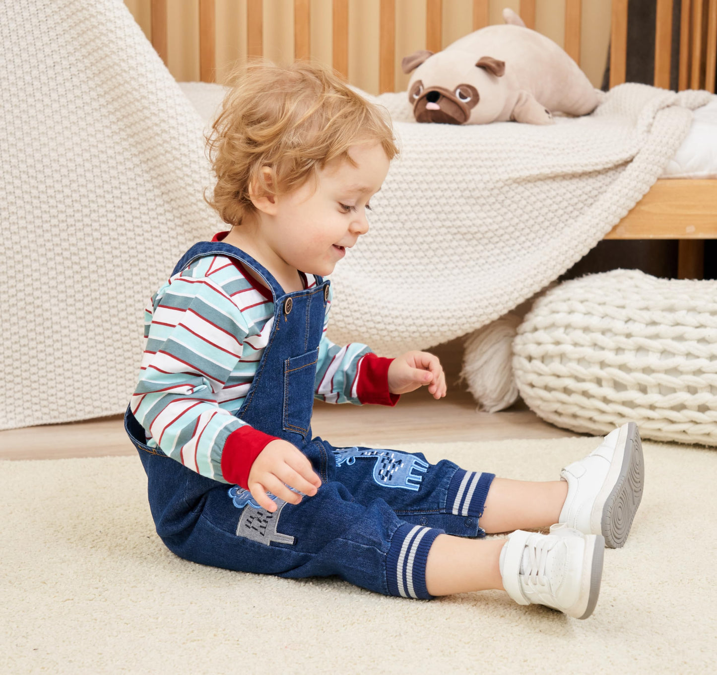 Baby Boy Clothes Set Infant Boy's Long Sleeve Romper+Dinosaur Denim Overalls Toddler Boys Fall Winter Outfits Suit