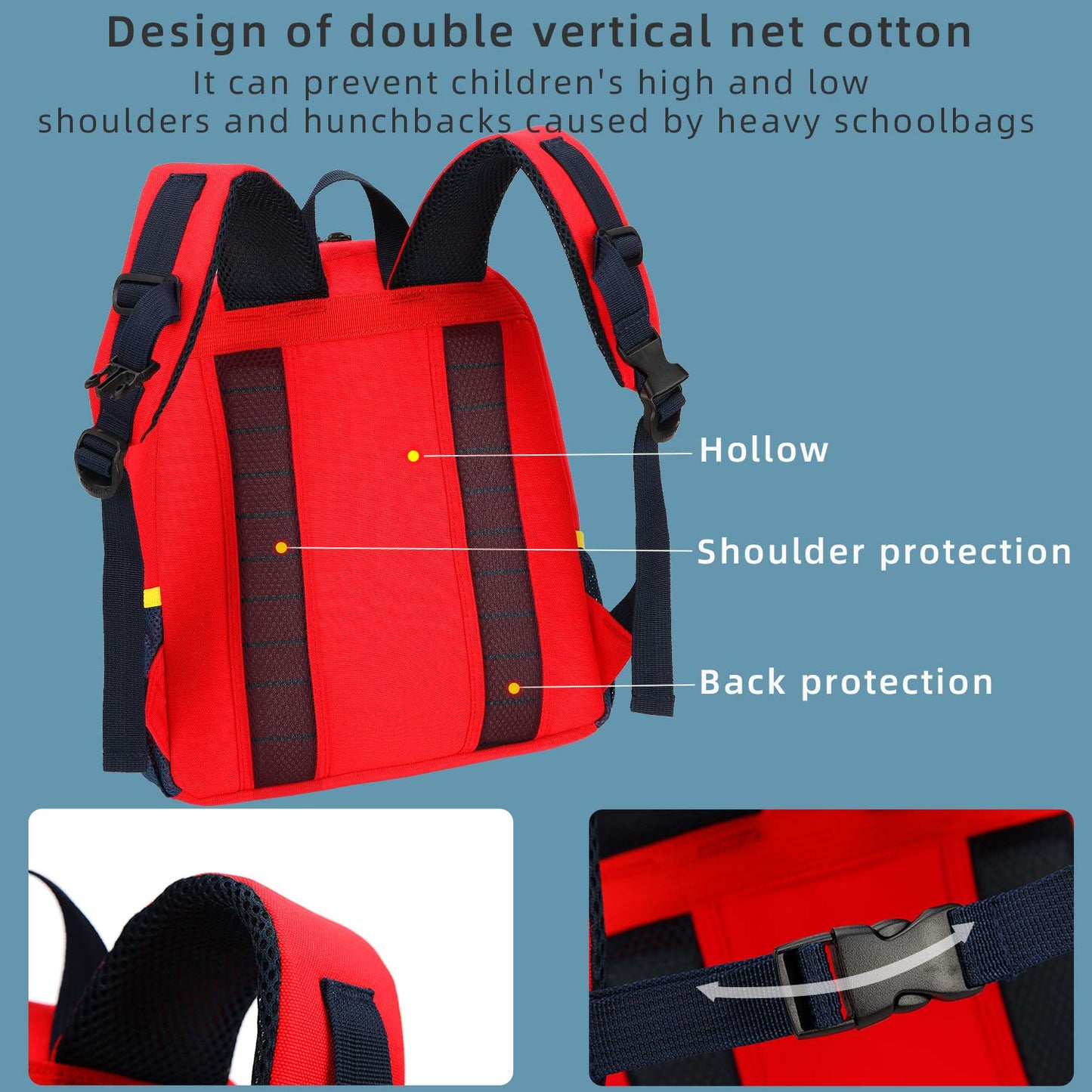 Car Dinosaur Kids Toddler Backpack for Boys and Girls Children Waterproof Preschool Bag(Red Music Party)