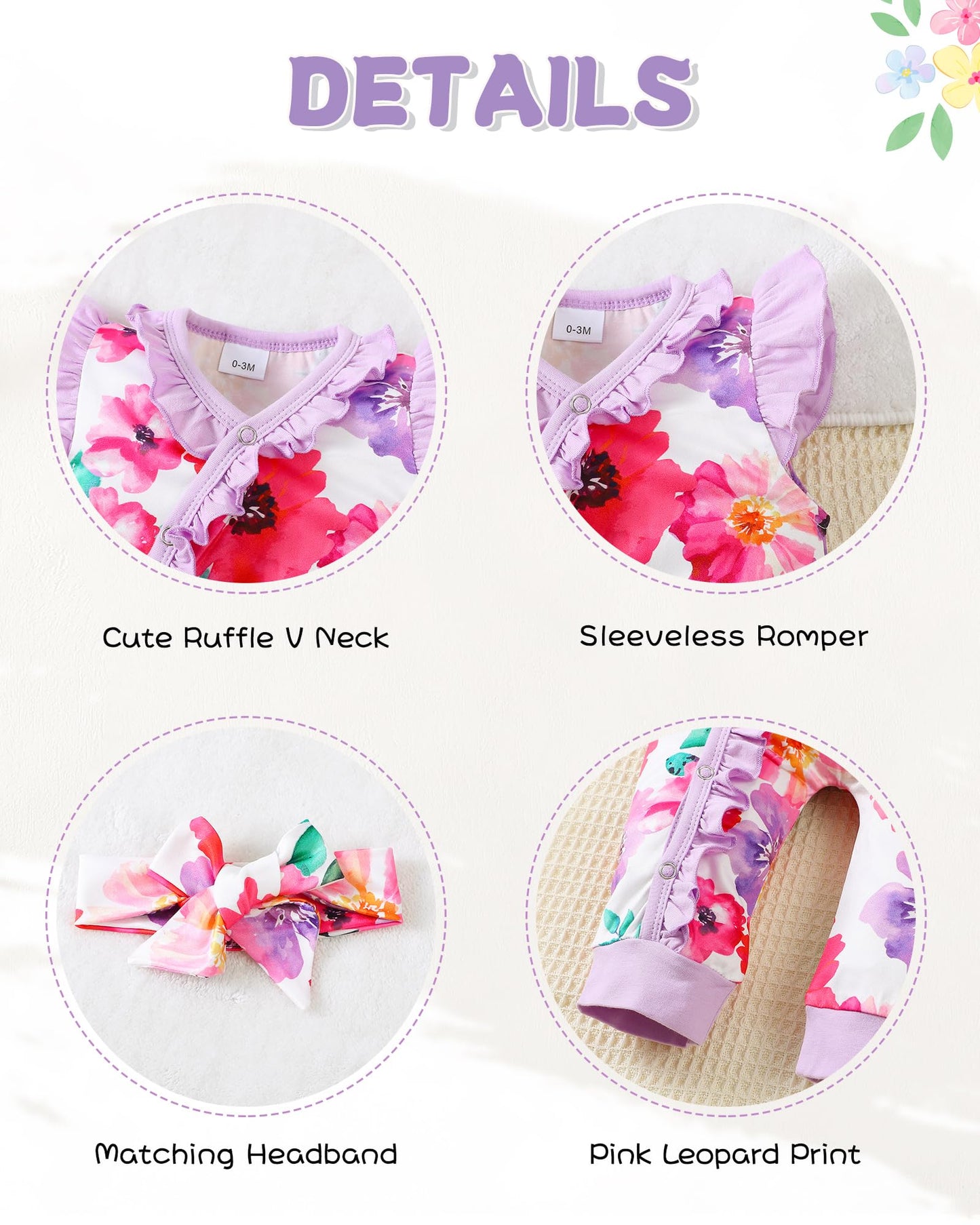 Mioglrie Newborn Baby Girl Clothes One Piece Jumpsuits Clothes Short Sleeve Rompers Summer Clothes for Baby