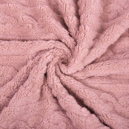 HOMRITAR Baby Blanket for Girls Toddlers 3D Fleece Fluffy Fuzzy Blanket for Baby, Soft Warm Cozy Fleece Blanket, Infant or Newborn Receiving Blanket 330GSM (30 x 40 Inch, Pink)