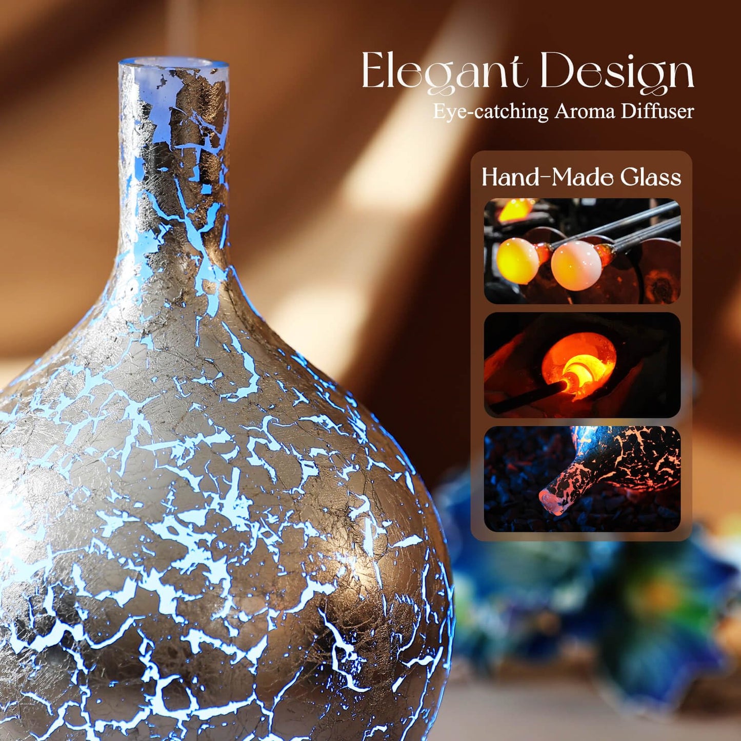 Porseme 3D Essential Oil Diffuser Cool Mist Humidifier Ultrasonic Aromatherapy Diffuser,150ml Last 6h,Auto Shut-Off,Air Refresh,Decoration for Home,Office,Yoga,Baby,Sleep