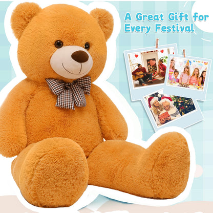 51 inch Big Teddy Bear Cute Giant Stuffed Animals Soft Plush Toy for Girlfriend Kids for Birthday Christmas Valentine's Day