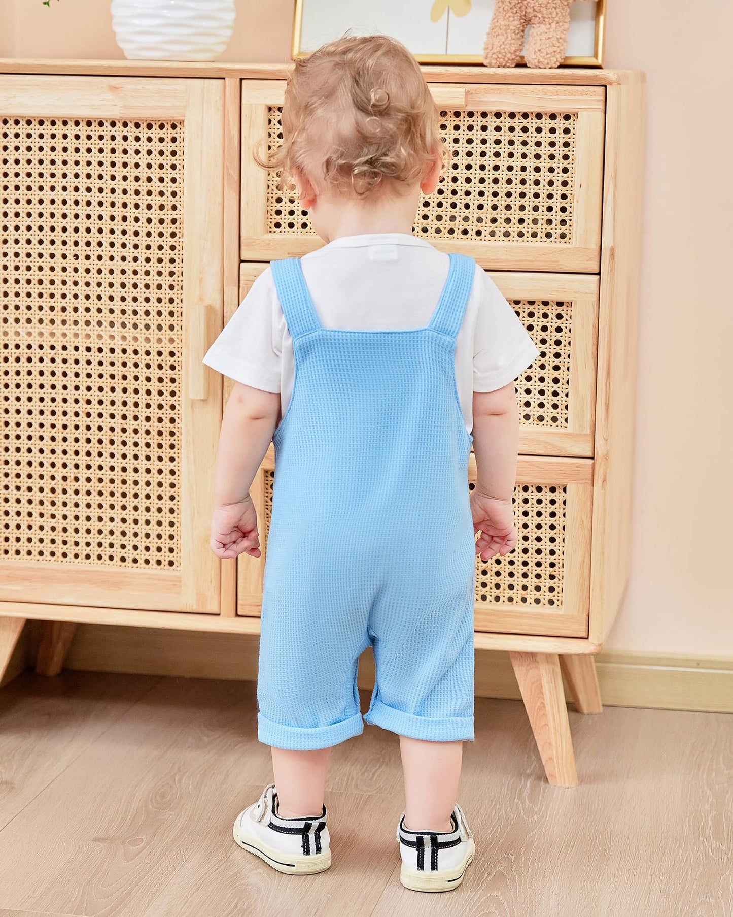 ZOEREA Toddler Baby Boys Clothes Summer Outfit Stripe T-Shirt and Shortall Romper Set Cute Jumpsuit Solid Color 6M-4T