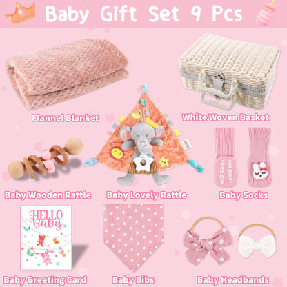 Baby Girls Shower Gift Set New Born Baby Gifts Baby Shower Gifts Basket for New Baby Girls Baby Shower Birthday Party