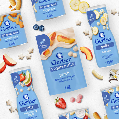 Gerber Baby Snacks Yogurt Melts, Strawberry, 1 Ounce (Pack of 7)