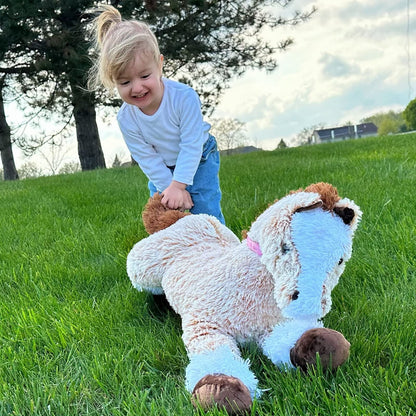 Tezituor Giant Stuffed Animal, 4ft Large Brown Pony Plush Toy, 47 inch Horse Plush Pillow Gift for Boys Girls
