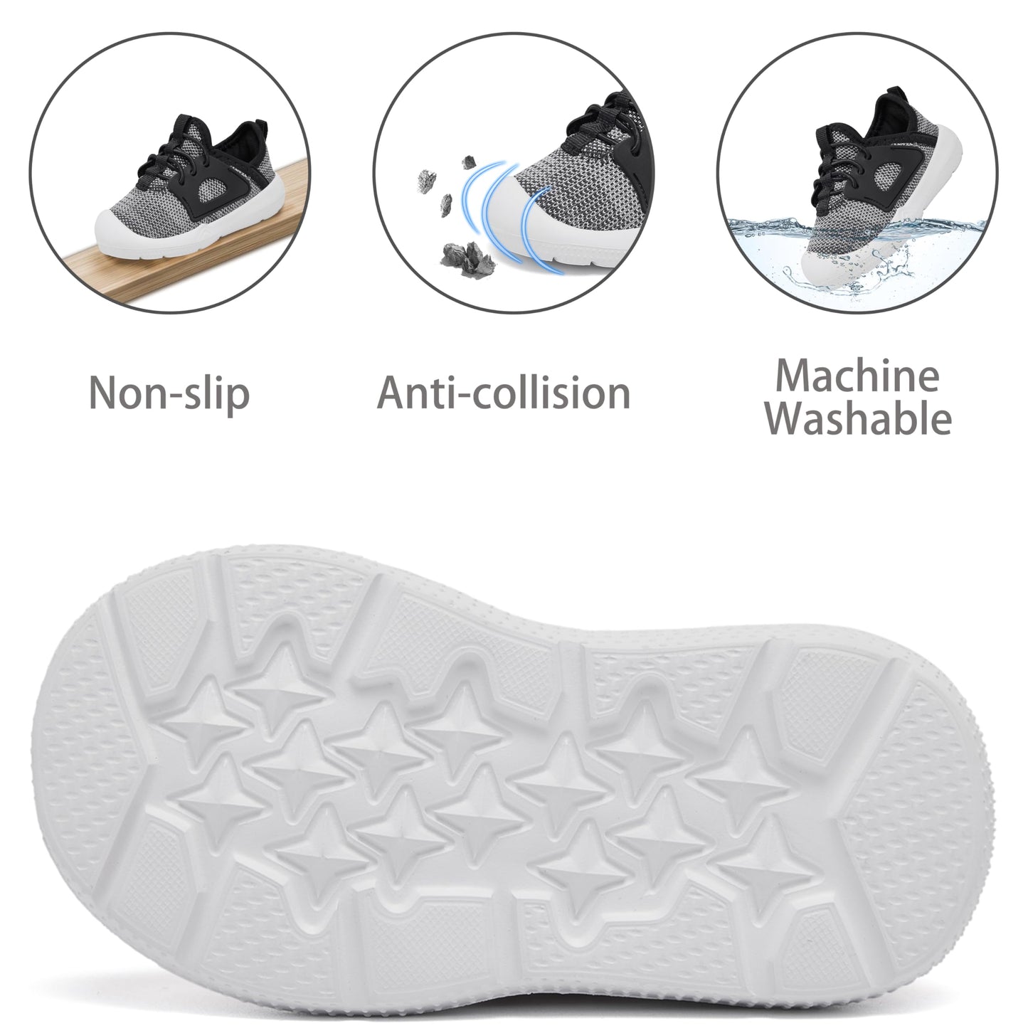 MORENDL Toddler Sneakers Infant Baby Walking Shoes Girl Boy Tennis Lightweight Slip On Shoes