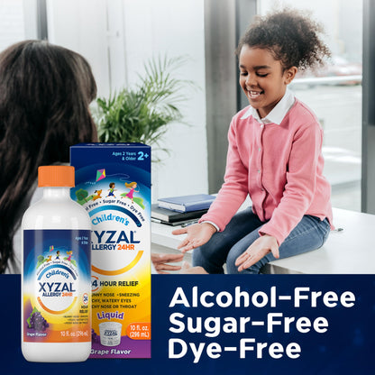 Xyzal Children's 24 Hour Allergy Relief Medicine for Kids, Levocetirizine Dihydrochloride Liquid Antihistamine, Bubble Gum, 5 Fl. oz.