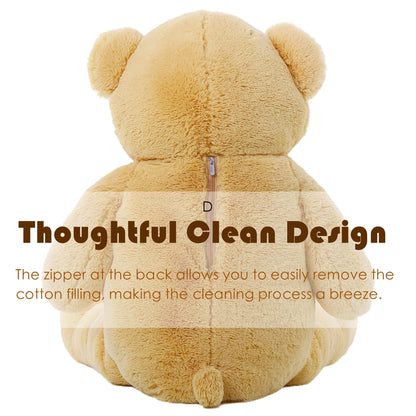 Tezituor 59" Gaint Teddy Bear Stuffed Animal,5ft Life Size Big Teddy Bears,Light Brown Cute Soft Plush Toy,Gifts for Kids Girls Boys Girlfriend Valentine,Christmas,Birthday,Baby Shower,Wedding Party