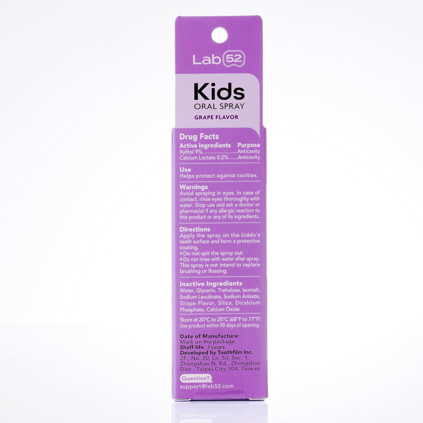 LAB52 Kids Oral Spray, Toddler Toothpaste Helper for Cavity Repair and Fresh Breath, Children Anticavity with Fluoride Free for Newborn to Preschoolers, Xylitol Vanilla Flavor
