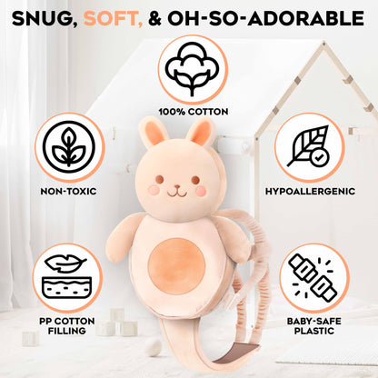 100% Cotton Non-Toxic Hypoallergenic Baby Backpack Head Protection Pillow, Full Head Coverage, Baby Head Pillow for Falling, Secure, Durable, Fox (Orange)