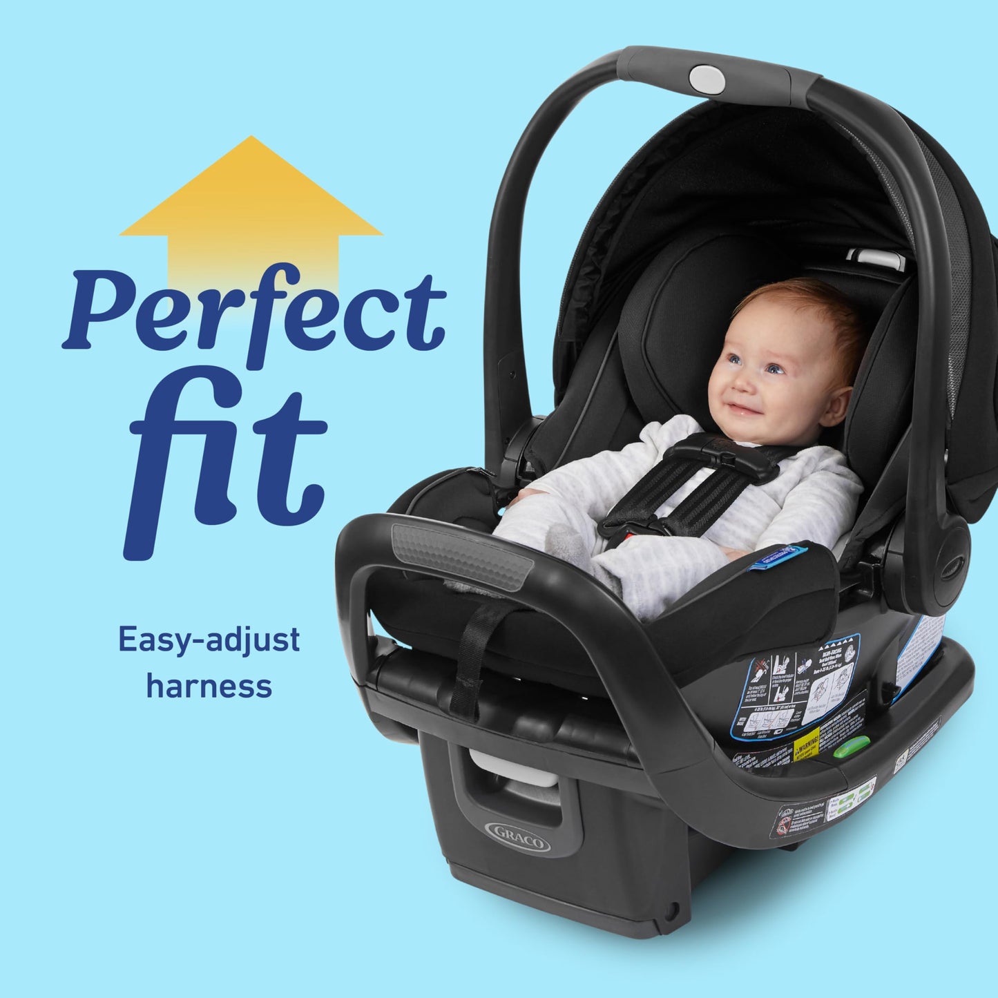 Graco SnugRide SnugFit Infant Car Seat with Simply Safe Adjust Harness System, Baby Car Seat with Anti Rebound Bar, Gotham
