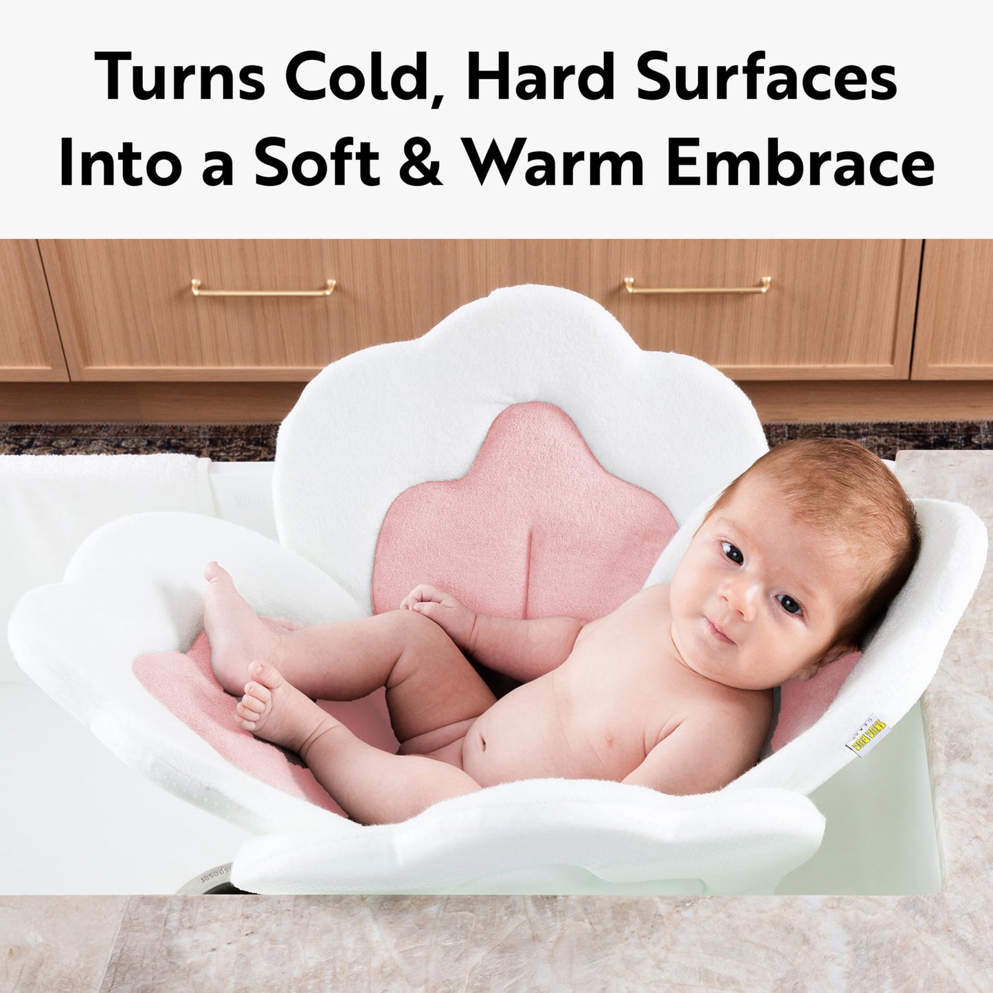Baby Bath Cushion 5pc Set - Newborn & Infant Lotus Bath Flower Baby with Soft Cover - Travel Bathtub Insert Pad for Kitchen Sink, Shower & Tub - Flower Bathing Pillow with Patented Comfort & Support