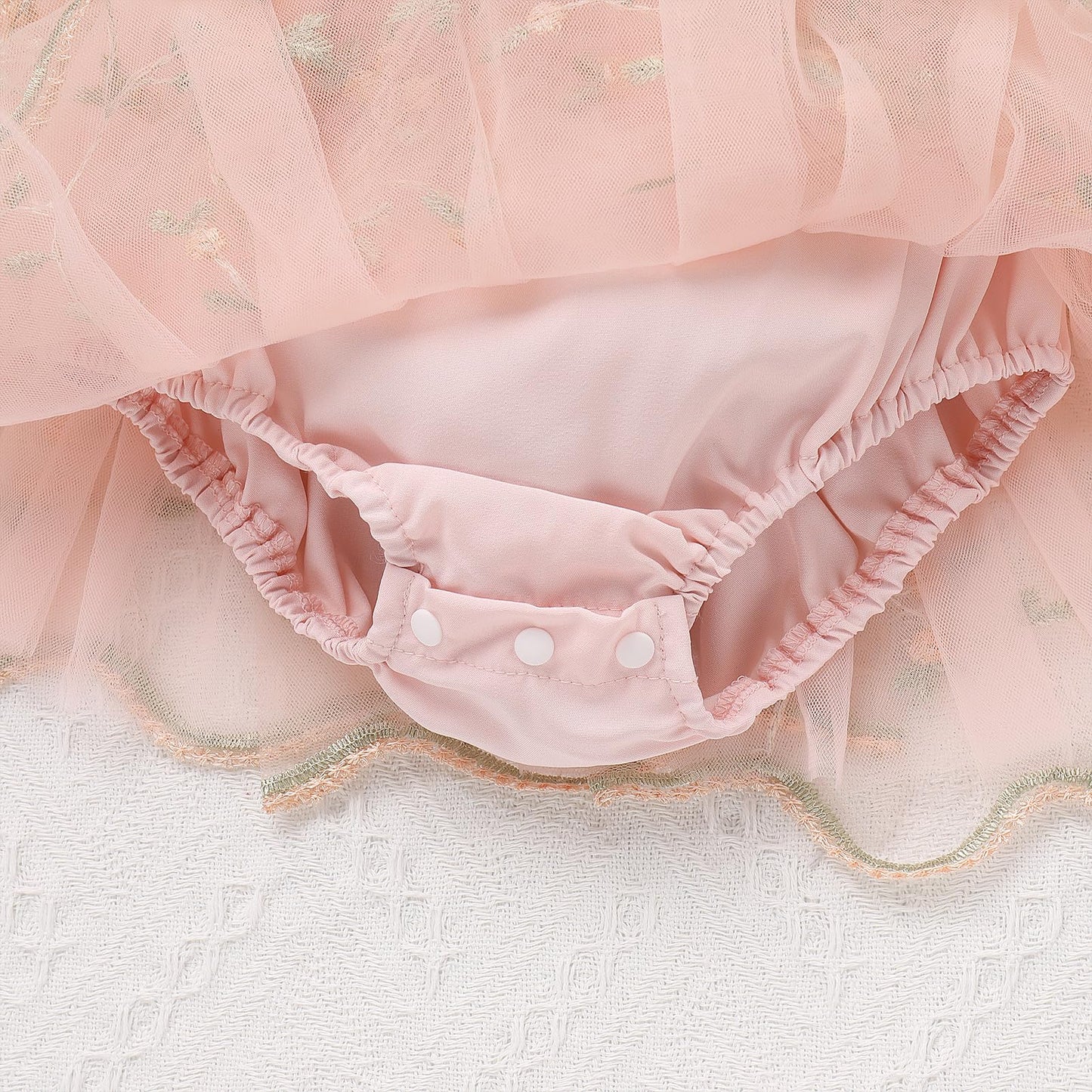 IDOPIP Floral Embroidered Baby Girl Romper Tutu Dress Princess Tulle Jumpsuit Headband Cake Smash 1st Birthday Party Outfit
