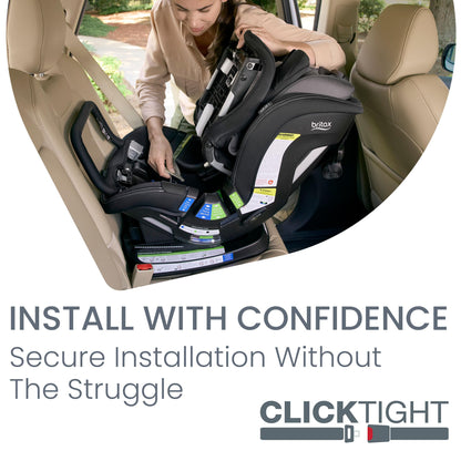 Britax Poplar S Convertible Car Seat, 2-in-1 Car Seat with Slim 17-Inch Design, ClickTight Technology, Arctic Onyx