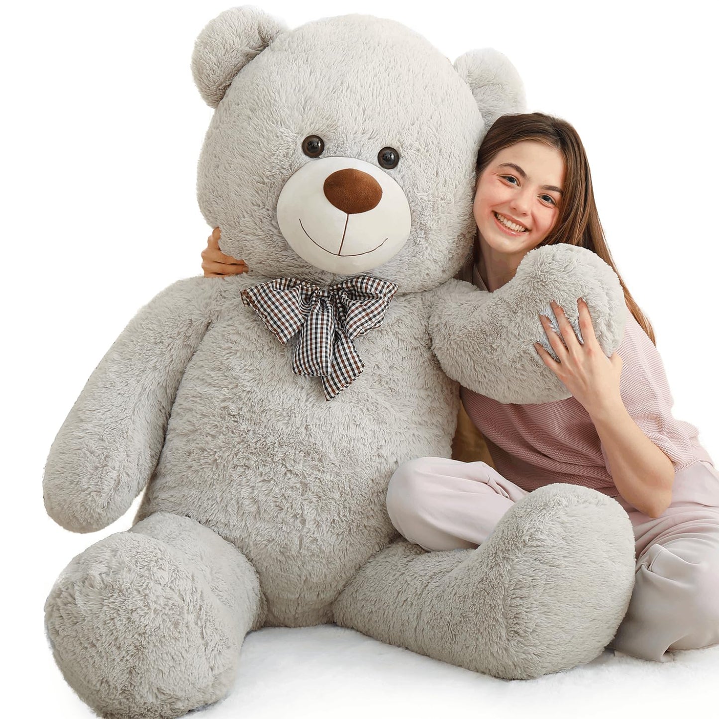 MaoGoLan Giant Big Teddy Bear 4 Feet 47 inch Life Size Tan Plush Bear Brown Stuffed Animal for Children Boyfriend