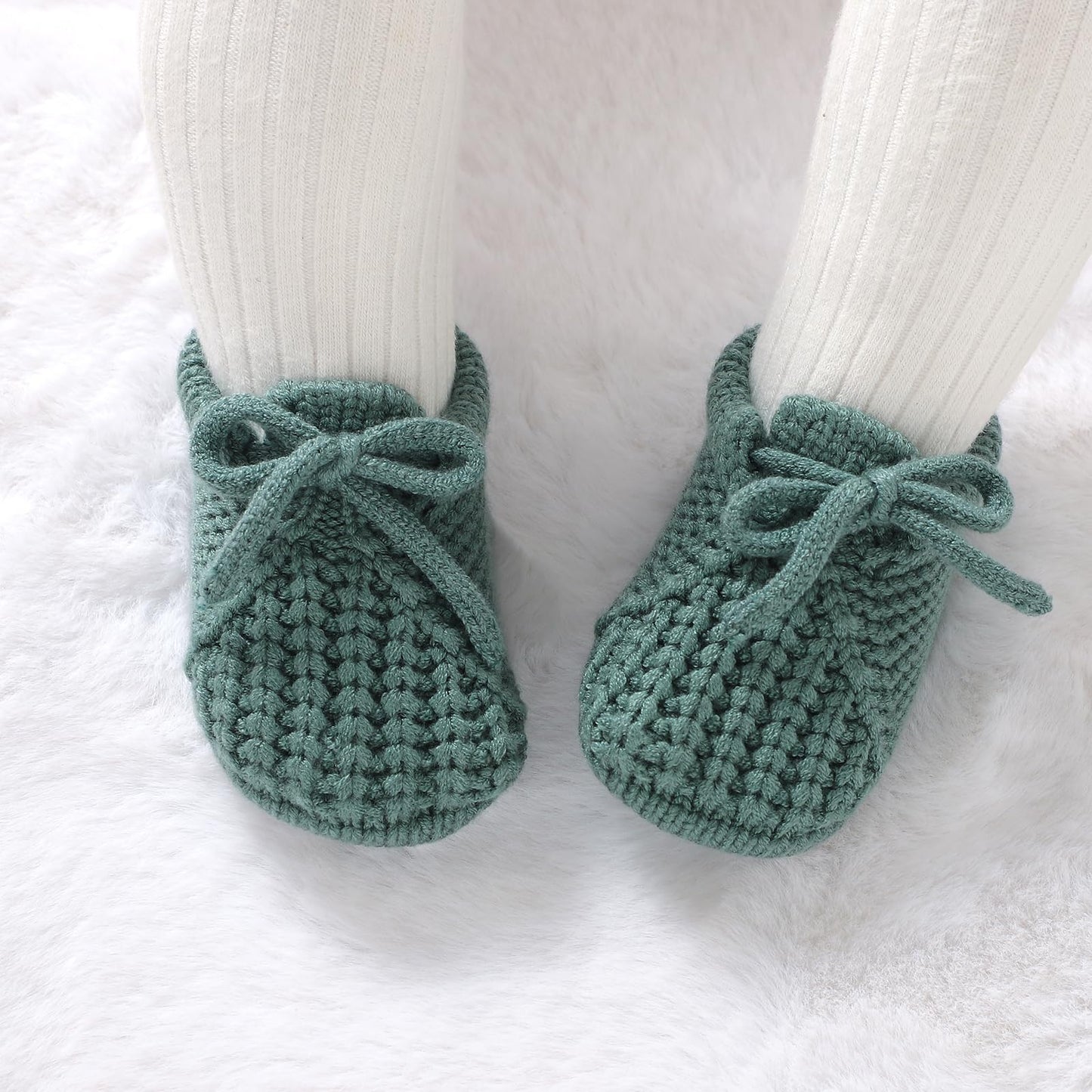 DovFanny Baby Booties Newborn Baby First Shoes Cozy Warm Knit Soft Booties for Toddler Infant Boy Girl