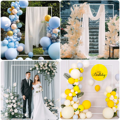 Wokceer Wedding Arch Backdrop Stand Square 6.6FTx6.6FT Gold Metal Balloon Arch Stand Garden Arbor Backdrop Frame for Wedding Birthday Party Baby Shower Photo Booth Background Decoration