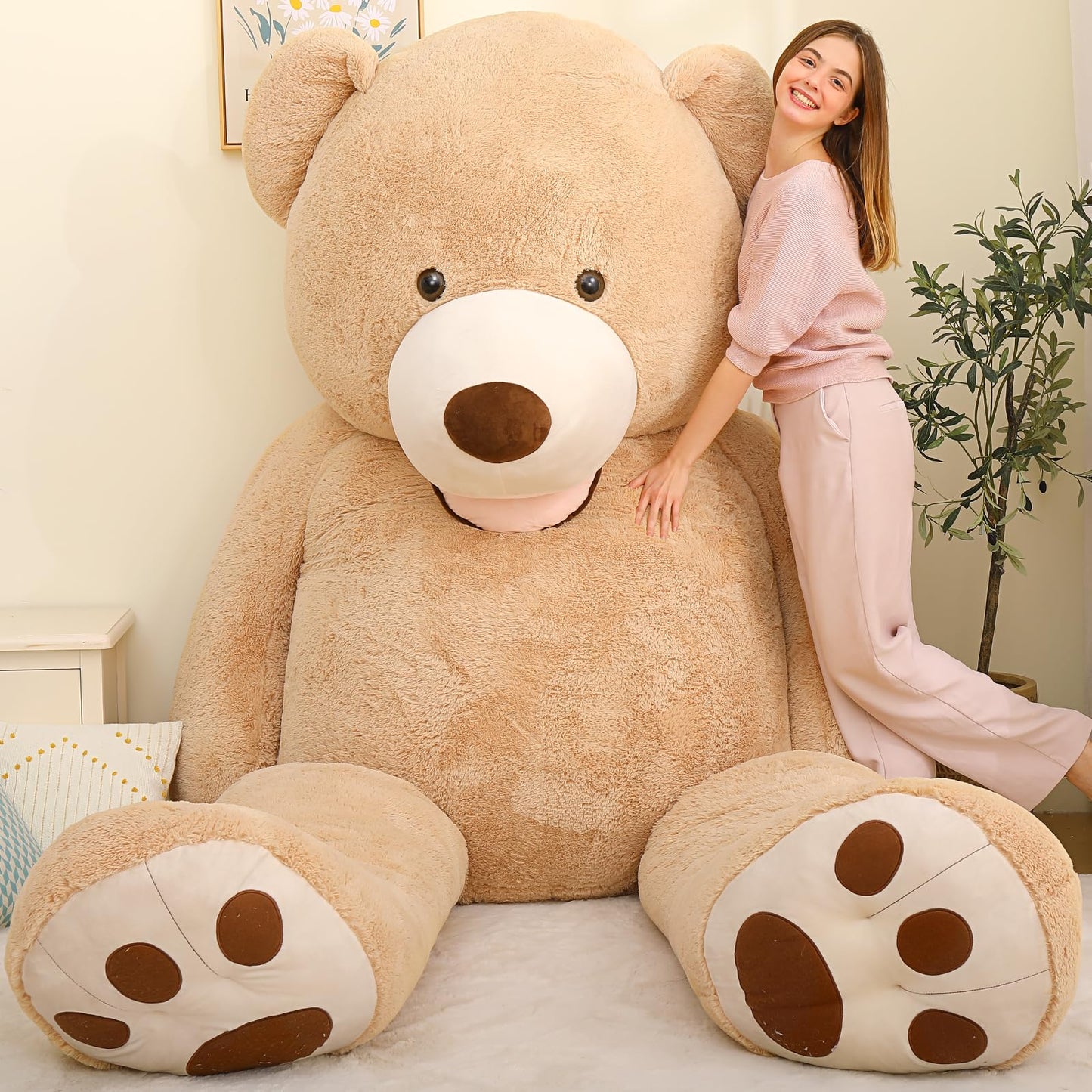 MaoGoLan Giant Teddy Bear Stuffed Animal, 10 Feet Tall, Jumbo Size Plush, Charming and Fluffy for Decorations, Celebrations, Valentine's Day