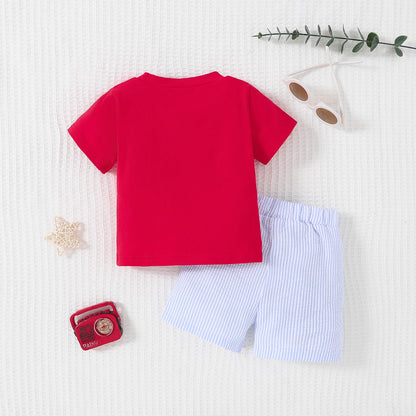 Yvowming Toddler Baby Boy Clothes Kids Summer Truck Print T Shirt Short Set with Pockets 0-4T
