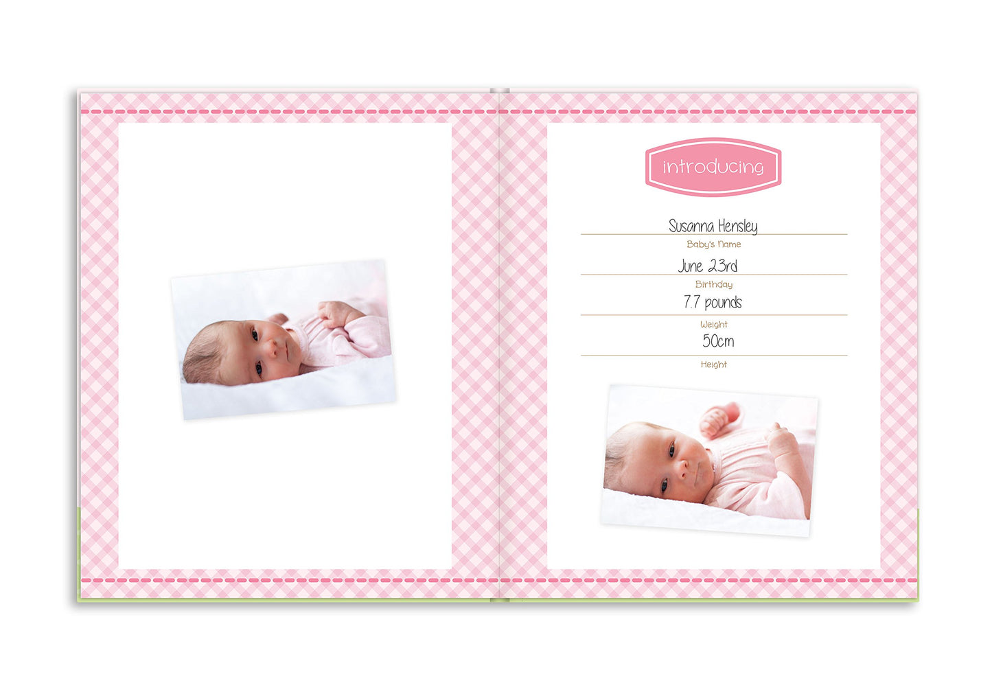 Bird Photo Album, Memory Keepsake Babybook, Gender-Neutral Baby Accessory for New and Expecting Parents, Pink