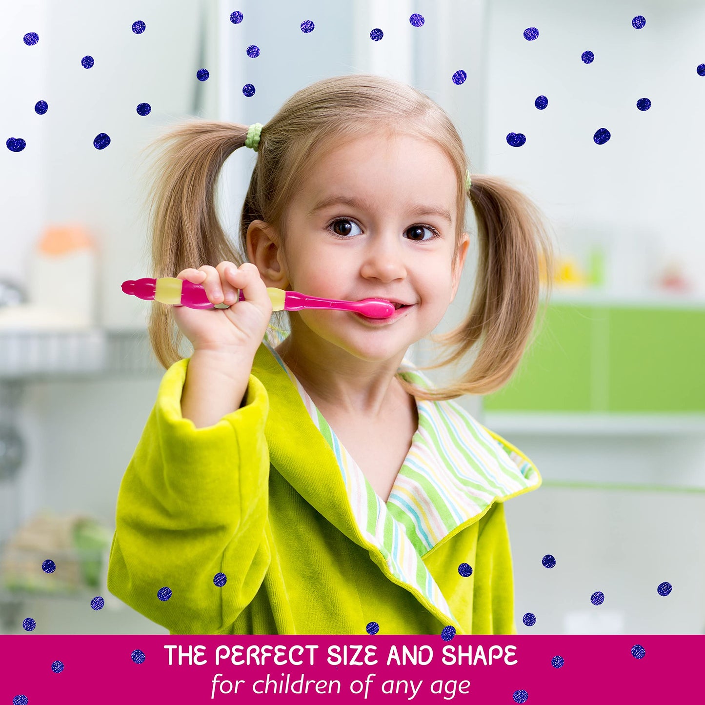 Kids' Soft Toddler Toothbrush, Gentle Bristles for Home, School, Camp, Sleepovers - Folding Handles for Tiny Hands (3 Pack)