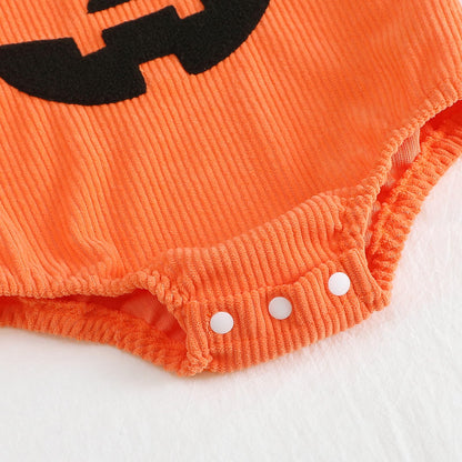Halloween Baby Clothes Newborn Boy Tractor Pumpkin Onesie Infant Sleeveless Romper Toddler Bodysuit Cute Outfit