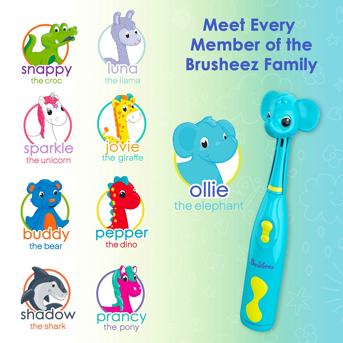 Brusheez Kids’ Electric Toothbrush Set - Safe & Effective for Ages 3+ - Parent Tested & Approved with Gentle Bristles, 2 Brush Heads, Rinse Cup, 2-Minute Timer, & Storage Base (Sparkle The Unicorn)