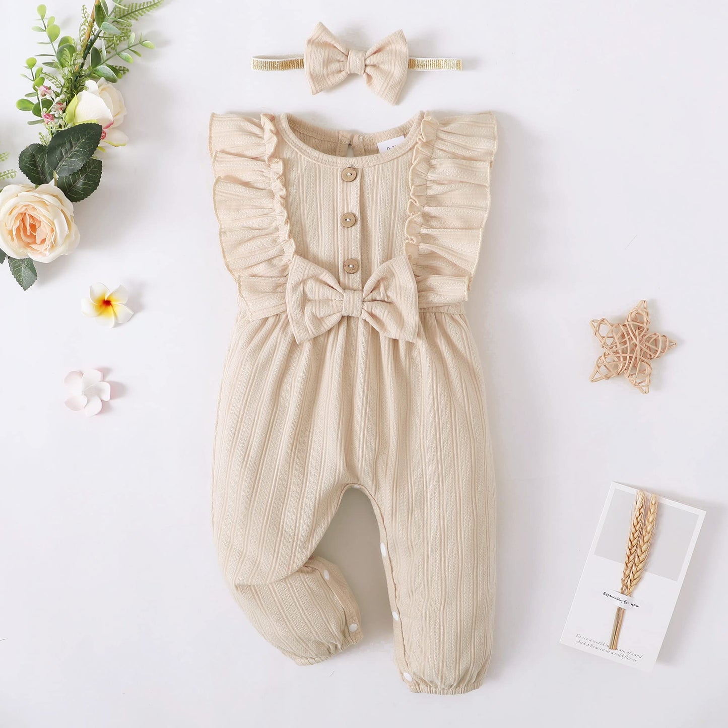 Mioglrie Newborn Baby Girl Clothes One Piece Jumpsuits Clothes Short Sleeve Rompers Summer Clothes for Baby
