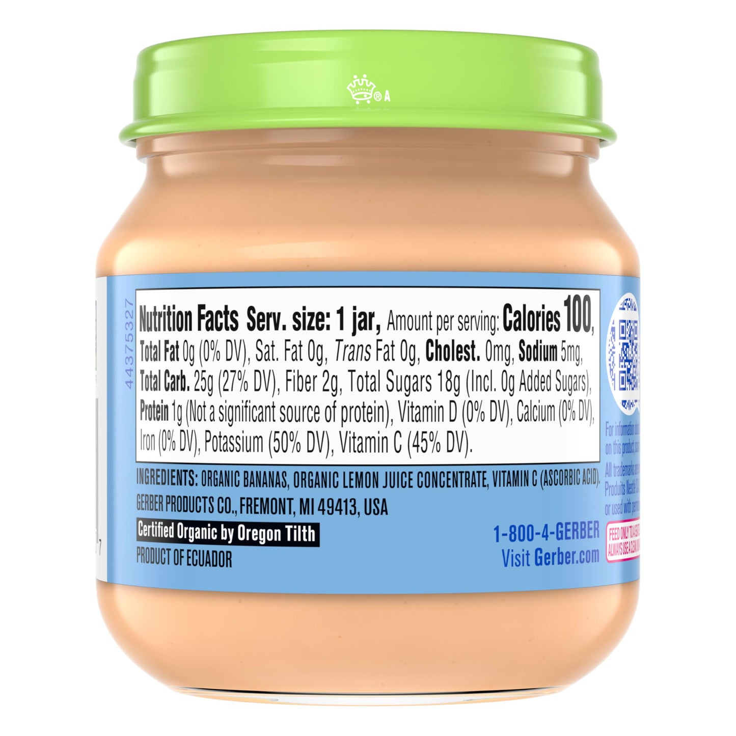 Gerber Organic Banana Baby Food, 4 Oz Jar