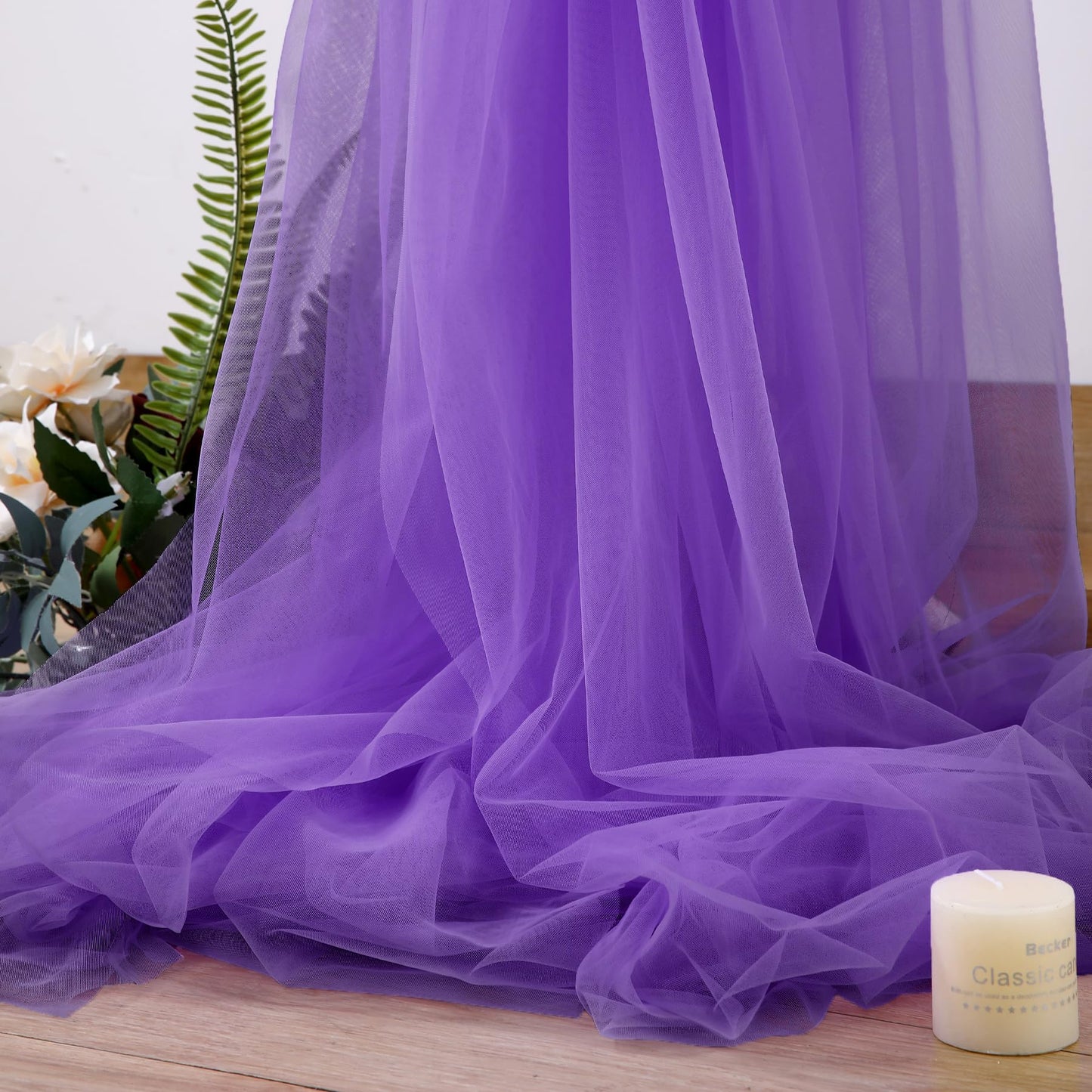 Champagne Tulle Backdrop Curtain for Parties Wedding 10ft×8ft Champagne Sheer Backdrop Curtains for Baby Shower Bridal Shower Reception Birthday Party Christmas Photoshoot Decorations 2 Panels