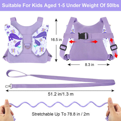 Accmor 3 in 1 Toddler Harness Leashes + Anti Lost Wrist Link, Kids Harness Children Leash for Girls, Child Anti Lost Leash Baby Cute Harness Belt Strap Hold Kids Close While Walking