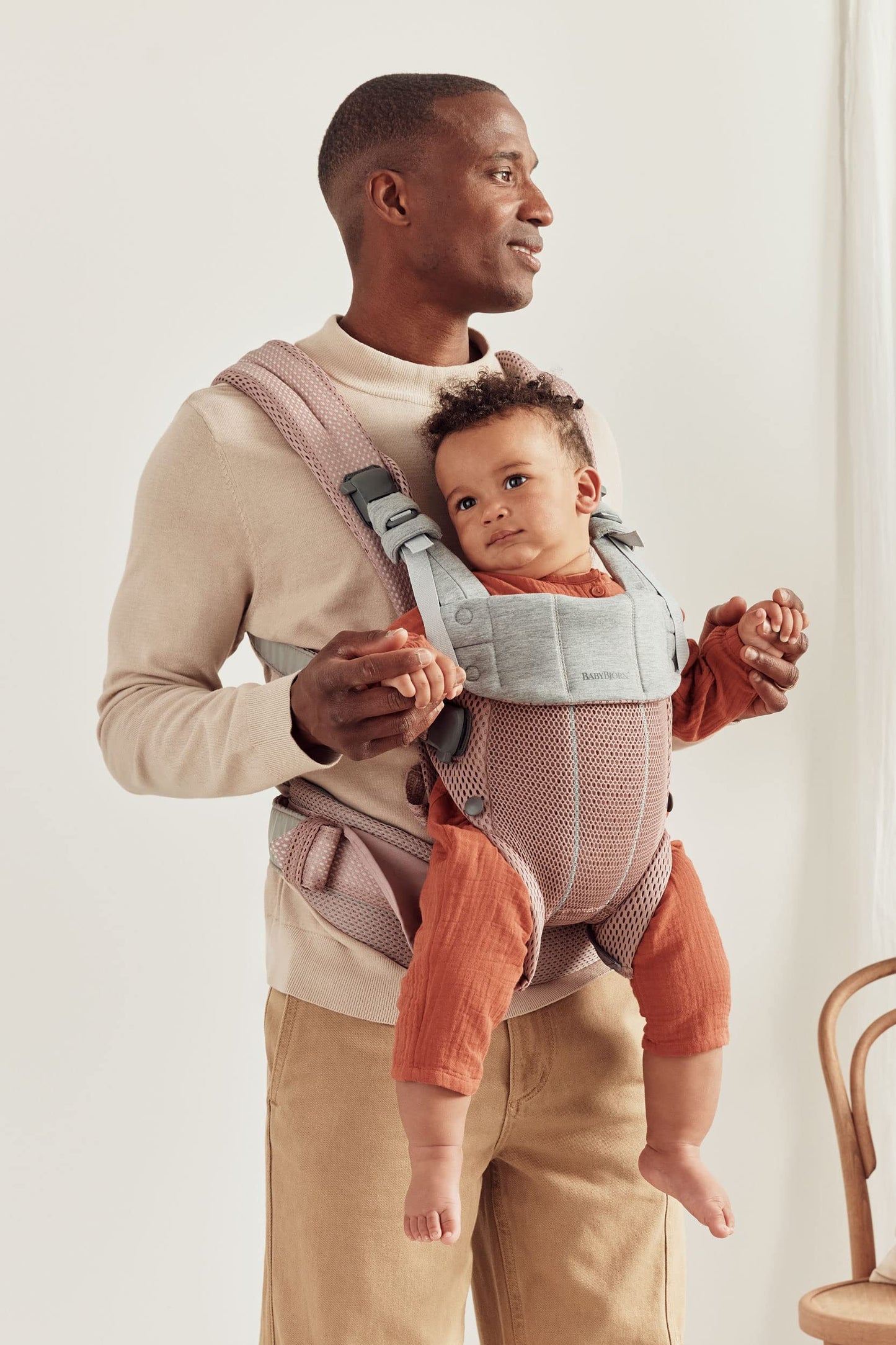 BabyBjörn Baby Carrier Harmony, Cream, 3D Mesh, 3-in-1 Ergonomic Baby Carrier; Newborn, Facing-in, Outward-Facing, and Back Carrying Positions Supported (7-40 lbs), Newborn to Toddler