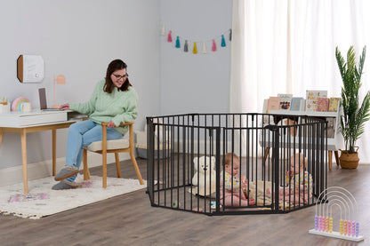 Regalo 192-Inch Super Wide Adjustable Baby Gate and Play Yard, Black, 4-in-1, Bonus Kit, Includes 4 Count (Pack of 1) of Wall Mounts