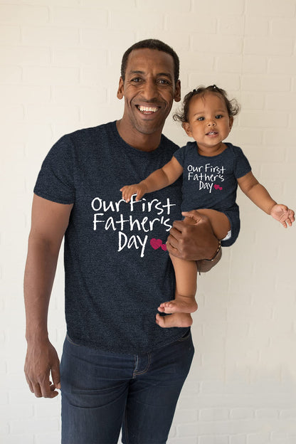 Our First Fathers Day Father Son Matching Shirts Father Daughter Gift for Father's