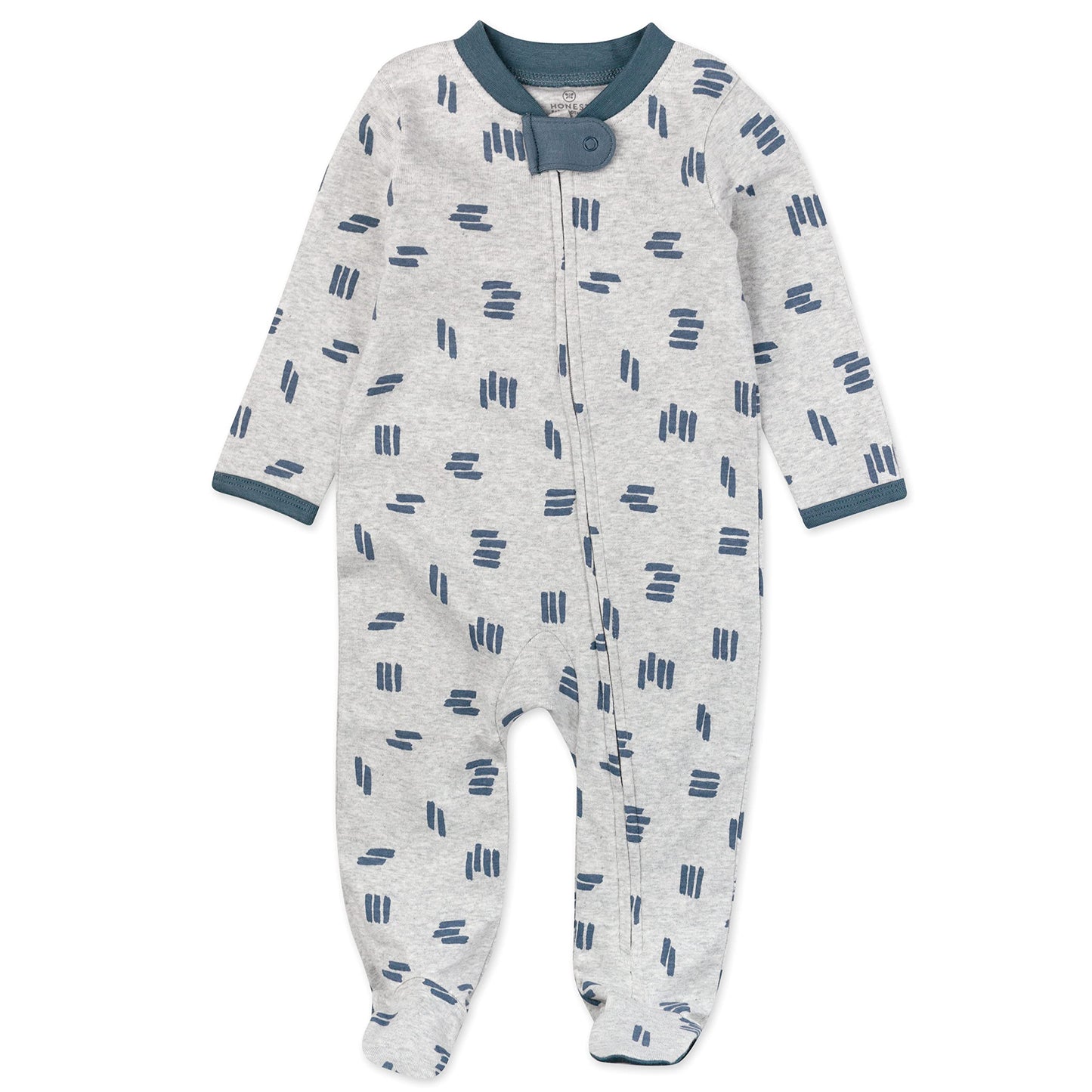 HonestBaby Sleep & Play Footed One-piece Pajama Sleeper 100% Organic Cotton, Baby Boys