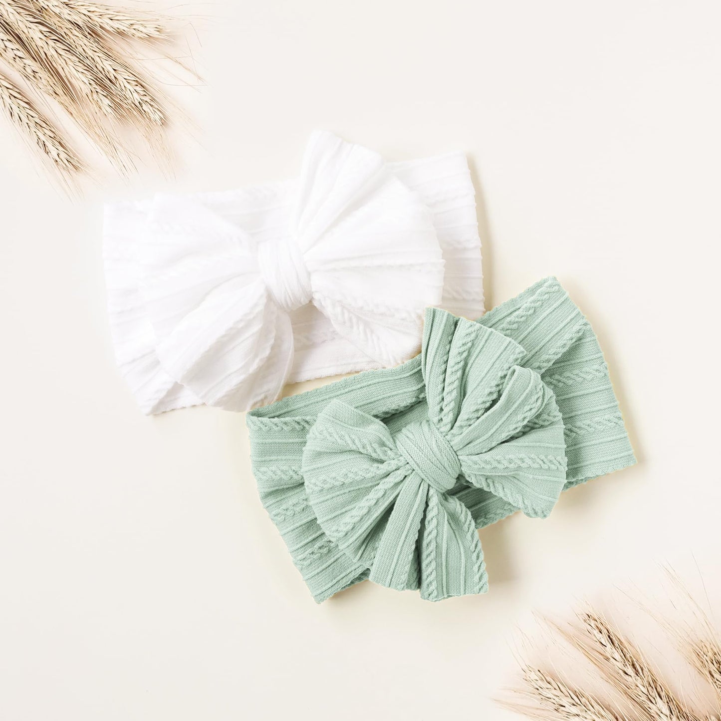 Niceye Handmade Baby Headbands Soft Stretchy Nylon Hair Bands with Bows for Newborn Infant Baby Toddler Girls- Pack of 6