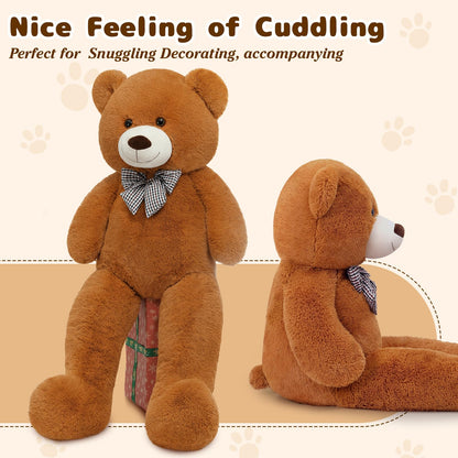 MaoGoLan Giant Big Teddy Bear 4 Feet 47 inch Life Size Tan Plush Bear Brown Stuffed Animal for Children Boyfriend