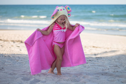 Hooded Baby Towel for Kids 2-8 | Large 100% Cotton Baby Towel for Girls | Cute Flower Bath Towels for Babies and Toddlers with Pink Petals