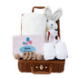 7 in 1 Baby Birth Gift Set, Baby Essentials Bunny Comforter & Hamper Basket, Unique Neutral Gifts for Baby Girls Boys, Gender Reveal Unisex Gift, Newborn Wishlist, Baby Shower, Christmas, Towel-White