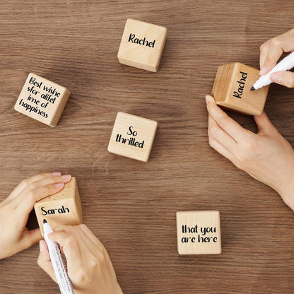OH Baby Wooden Blocks for Baby Shower, Gender Reveal Table Decor & Guestbook Keepsake – Small 2.0" Blocks (Set of 6) – Perfect for Baby Shower Centerpieces & Nursery Decor