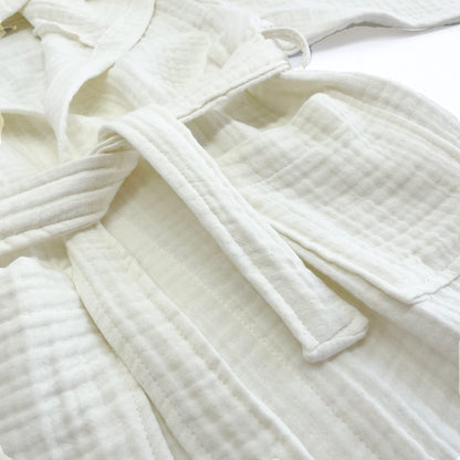 D&D Collection Kids Muslin Bathrobe Poncho, Organic Turkish Cotton Hooded Bath Towel, Premium Soft Muslin, for Girls Boys