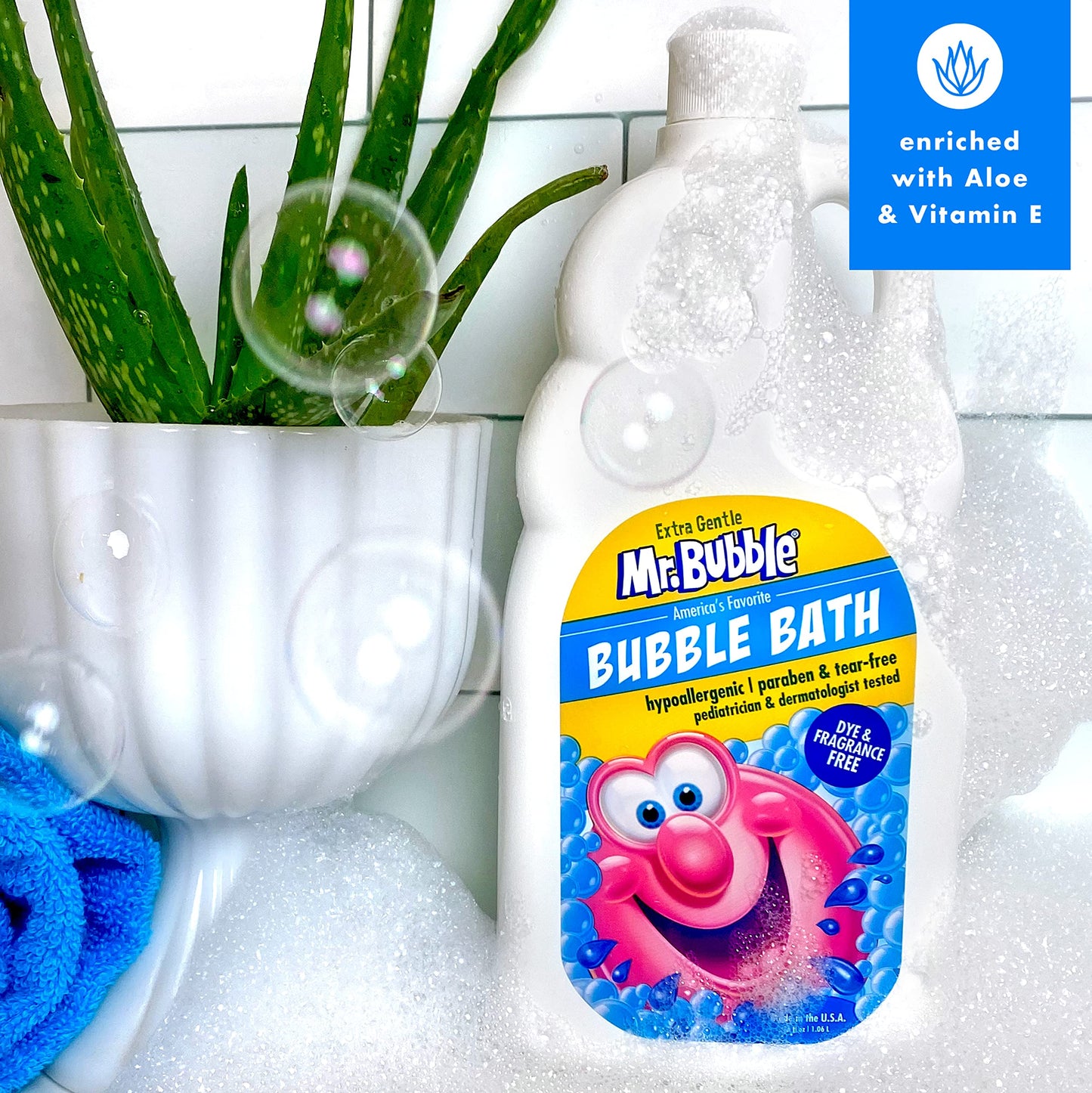 Mr. Bubble Extra Gentle Bubble Bath - Hypoallergenic, Tear Free Bubble Bath Solution Perfect for Sensitive Skin (Pack of 2 Bottles, 16 fl oz Each)