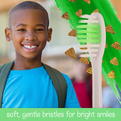 Kids' Soft Toddler Toothbrush, Gentle Bristles for Home, School, Camp, Sleepovers - Folding Handles for Tiny Hands (3 Pack)