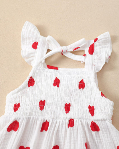 Renotemy Infant Baby Girl Dresses Toddler Girl Clothes Summer Cotton Linen Boho Smocked Sundress Gift for Girls with Hat