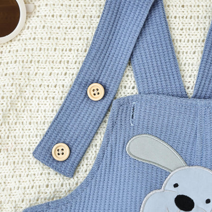 Baby Boy Clothes Infant Summer Outfits Short Sleeve Striped Romper Cute Cartoon Dog Overall Pants Set 2pcs 0-18 Months