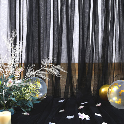 Champagne Tulle Backdrop Curtain for Parties Wedding 10ft×8ft Champagne Sheer Backdrop Curtains for Baby Shower Bridal Shower Reception Birthday Party Christmas Photoshoot Decorations 2 Panels