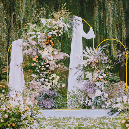 Wokceer Wedding Arch Backdrop Stand 7.2FT, 6.6FT White Metal Arch Stand Set of 2 for Birthday Party Wedding Ceremony Baby Shower Graduation Decoration