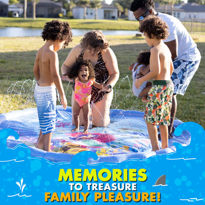 SplashEZ 3-in-1 Splash Pad, Sprinkler for Kids & Baby Pool for Learning – Toddler Sprinkler Pool, 60’’ Outside Water Toys – “from A to Z” Outdoor Play Mat for Babies & Toddlers